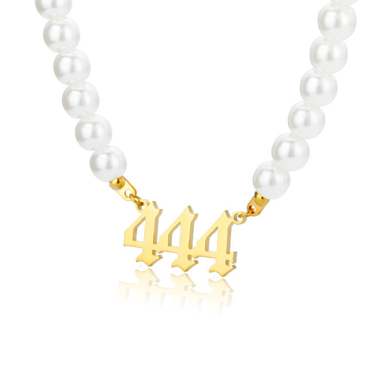 Affordable Luxury Stainless Steel Digital Pendant Necklace Simple