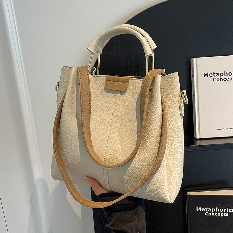 Women's Large-capacity Crossbody Autumn All-matching Korean-style Textured Portable Bucket Bag