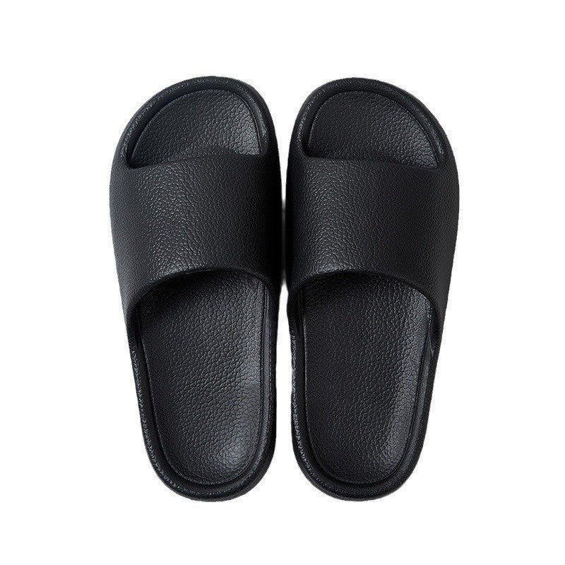 Home Non-slip Solid Color Indoor Leather Slippers