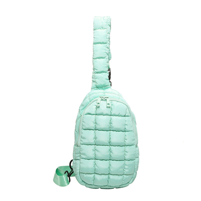 Cloud Chest Bag Female Pleated Down Diamond Crossbody Bag