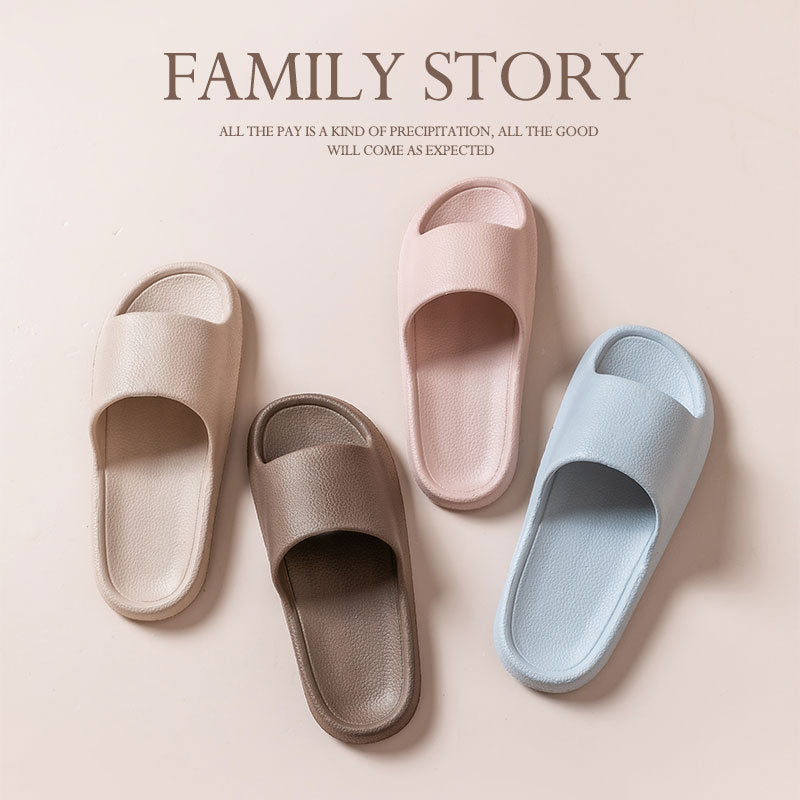 Home Non-slip Solid Color Indoor Leather Slippers