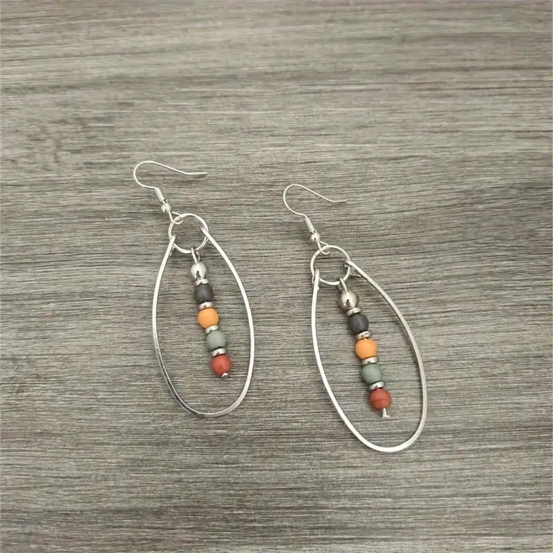 Turquoise Beaded Bohemian Vintage Earrings