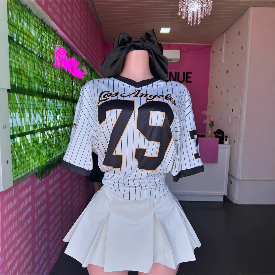 Women's Casual Loose Street Printed V-neck Short Sleeve