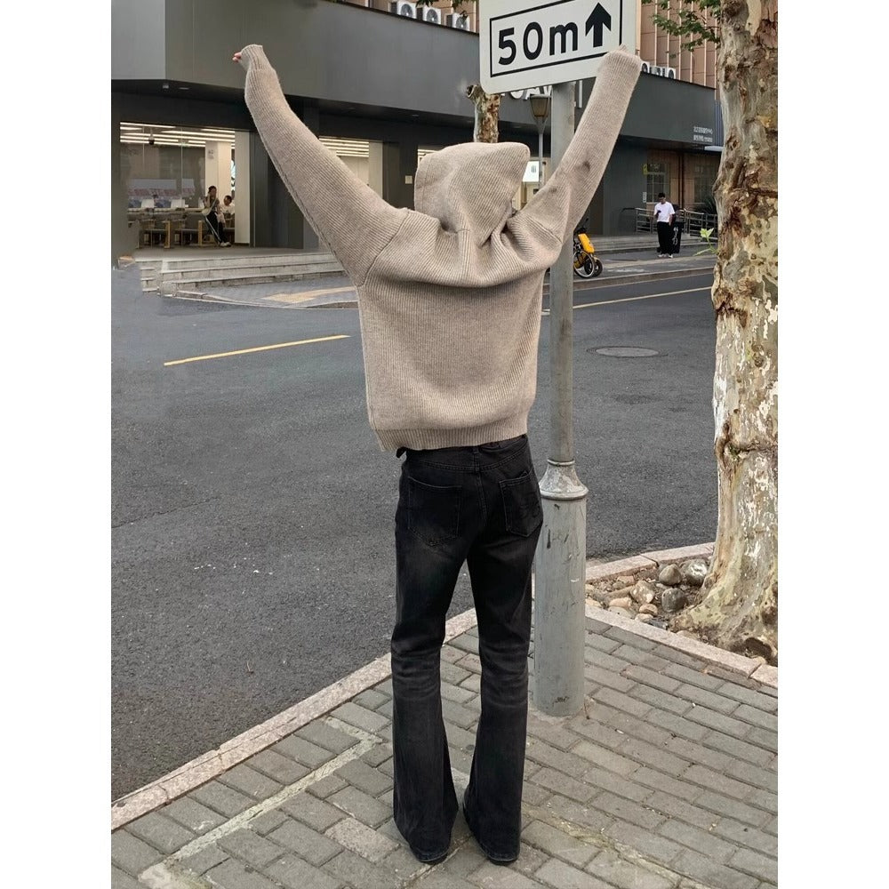 American High Street Retro Black Straight Skinny Jeans For Men