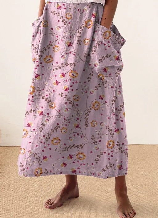 Women's Vintage Printed Classical Floral Skirt