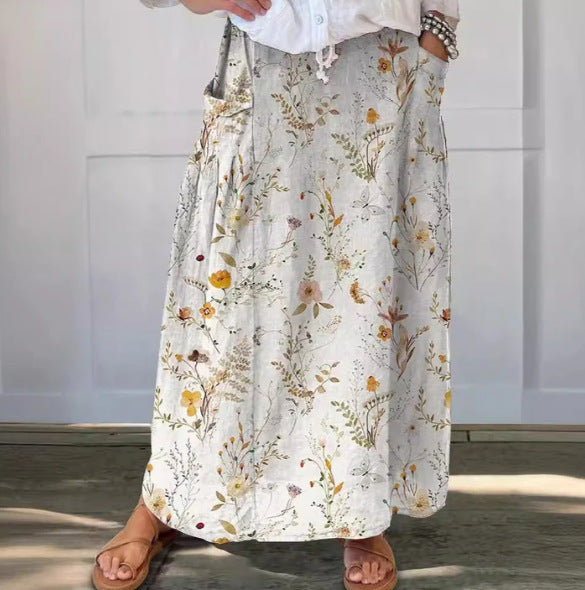 Women's Vintage Printed Classical Floral Skirt