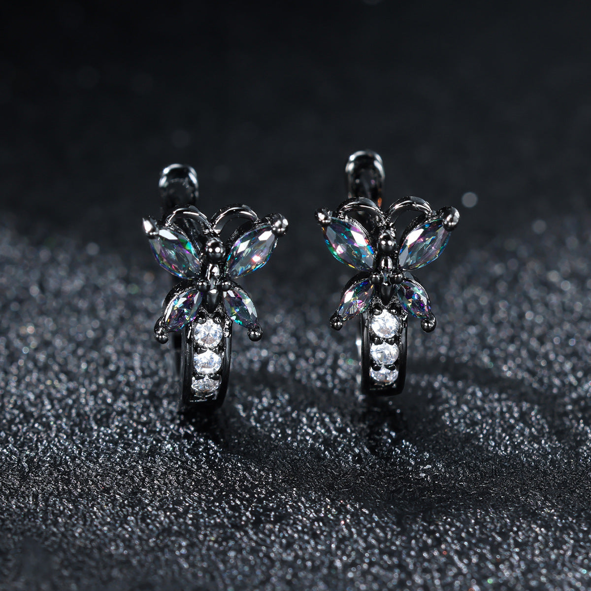 Crystal Bow Zircon White Gold Plated Simple Personalized All-match