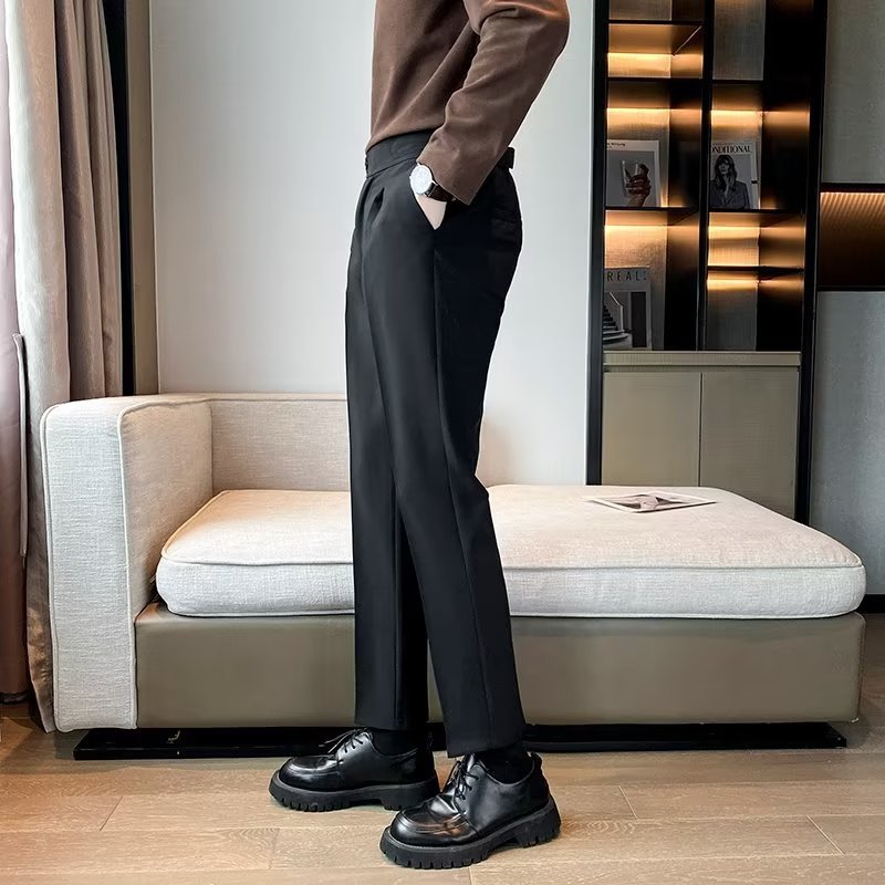 Loose Cropped Pants Draping Wide-leg Suit Pants Men's Fashion