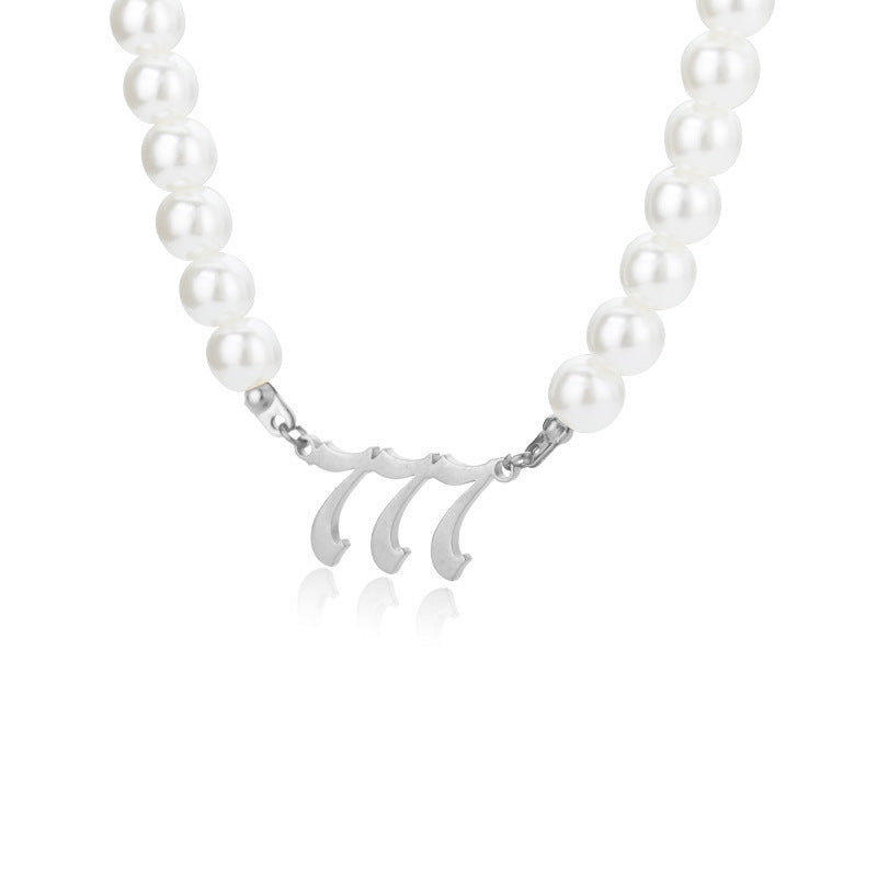 Affordable Luxury Stainless Steel Digital Pendant Necklace Simple