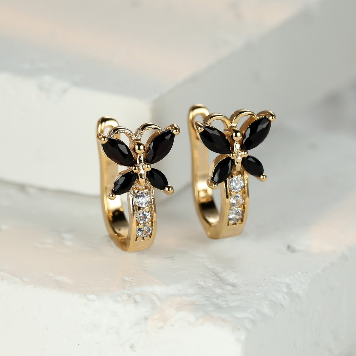 Crystal Bow Zircon White Gold Plated Simple Personalized All-match