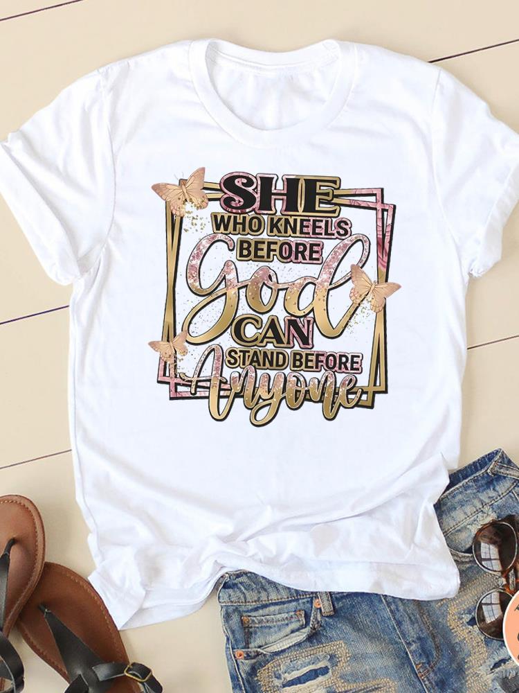 Letter Style Cute Sweet Short Sleeve Fashion Women Print