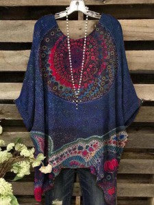 Animal Loose Casual Irregular Pattern Print Pullover T-shirt