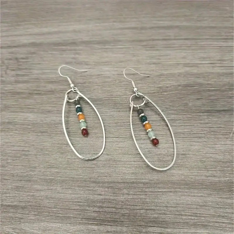 Turquoise Beaded Bohemian Vintage Earrings