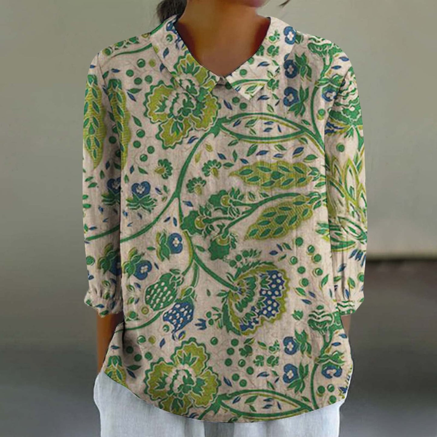 Women's Fashionable Retro Chinese Style Floral Print Shirt