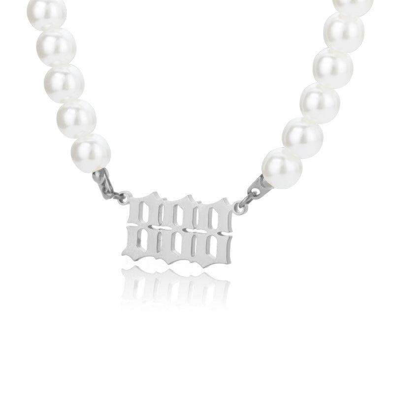 Affordable Luxury Stainless Steel Digital Pendant Necklace Simple