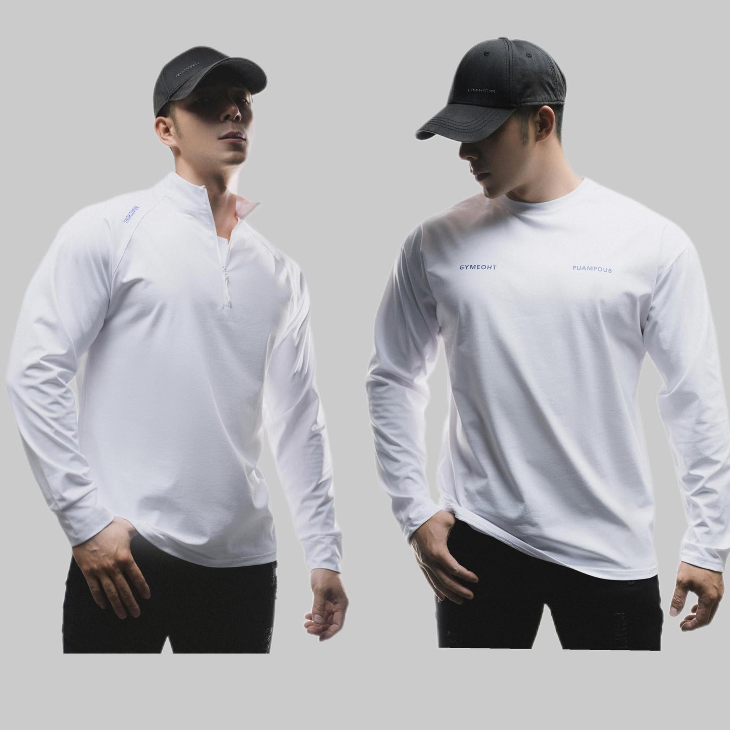 Clone Cotton Half Placketround Neck Fashion Sports Sweater Casual Long Sleeve