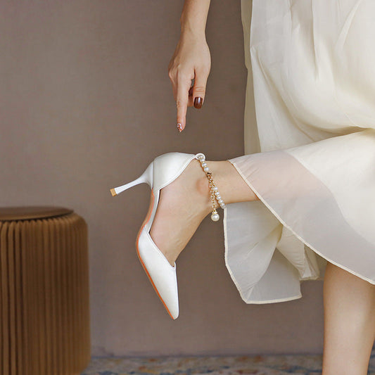 Pointed Low-cut Stiletto Heel High Heels