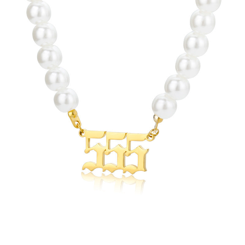 Affordable Luxury Stainless Steel Digital Pendant Necklace Simple