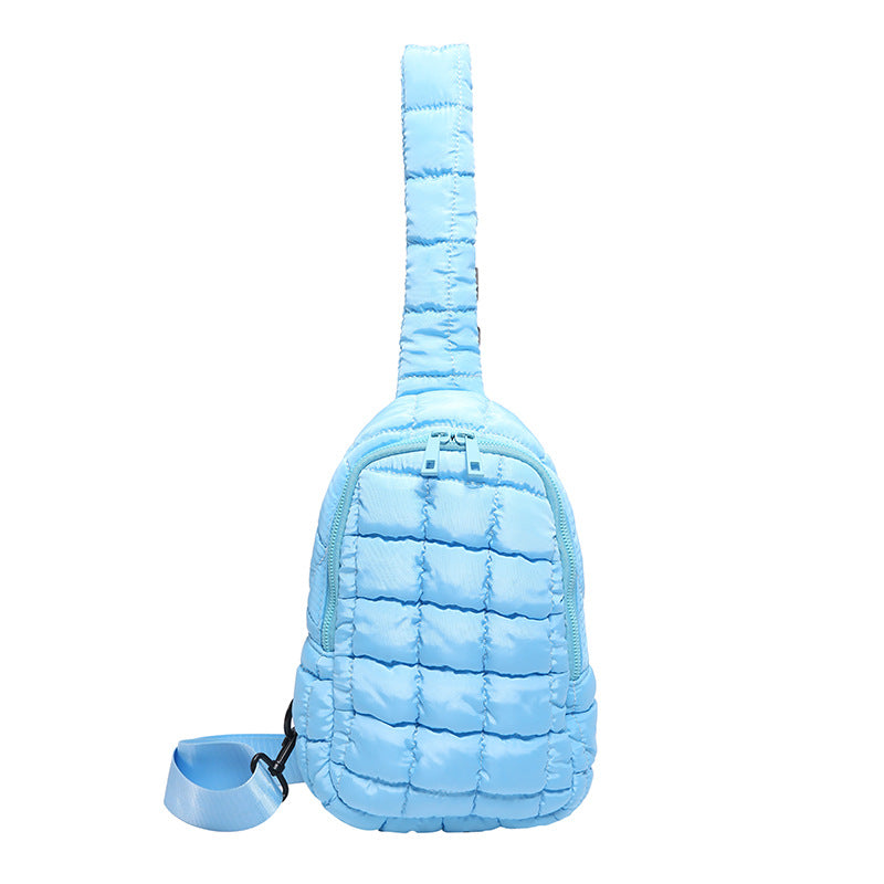 Cloud Chest Bag Female Pleated Down Diamond Crossbody Bag