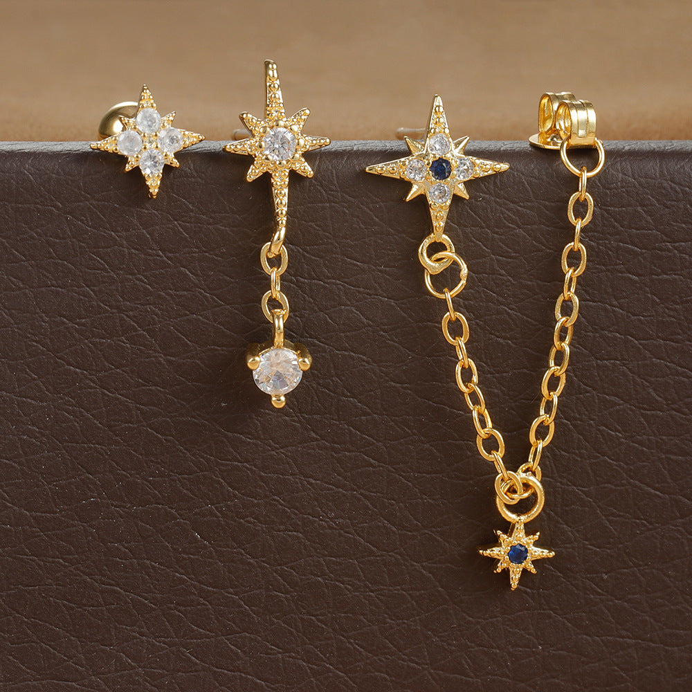 Fashion Tassel Earrings Micro Inlaid Zircon