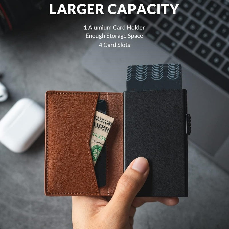 Anti-theft Card Swiping Bag Sleeve Aluminum Alloy Side Push