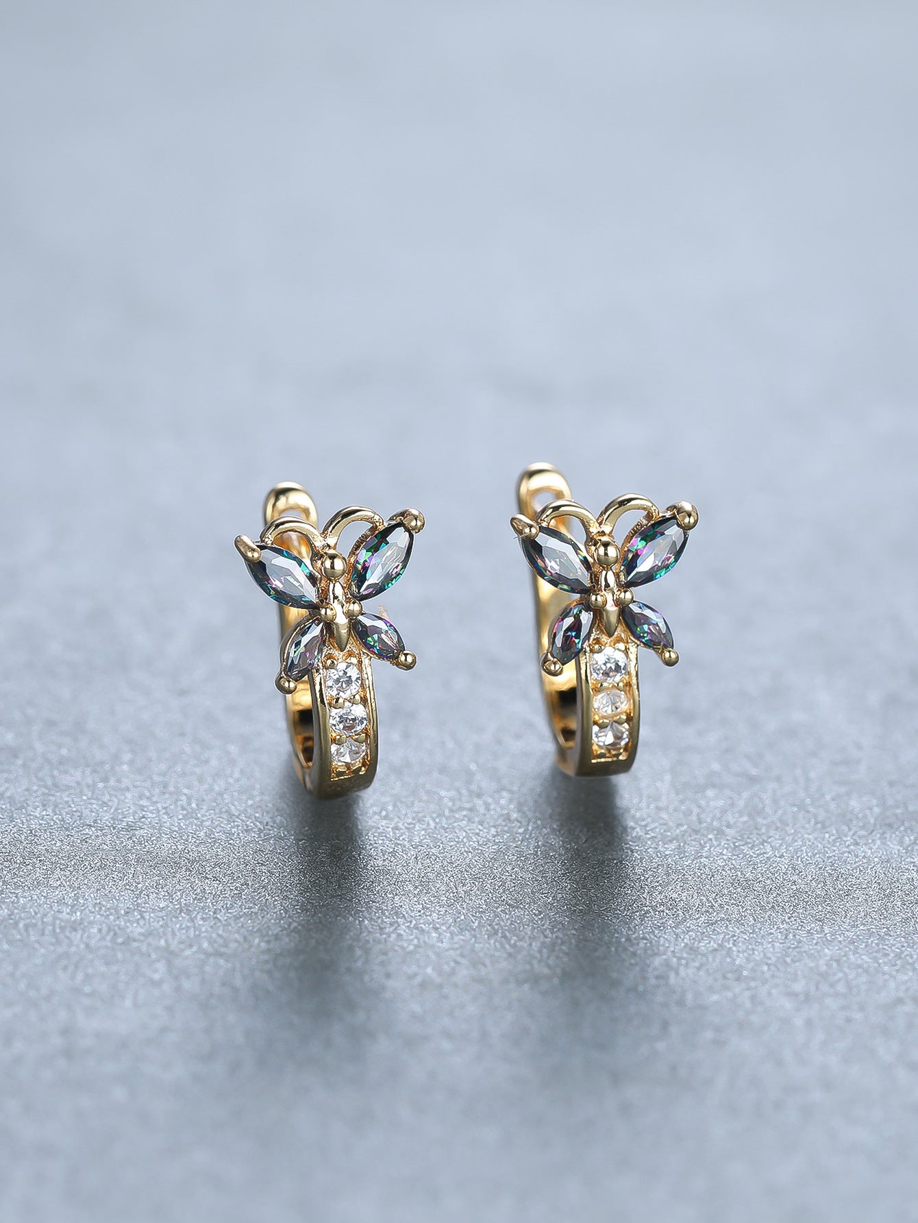 Crystal Bow Zircon White Gold Plated Simple Personalized All-match