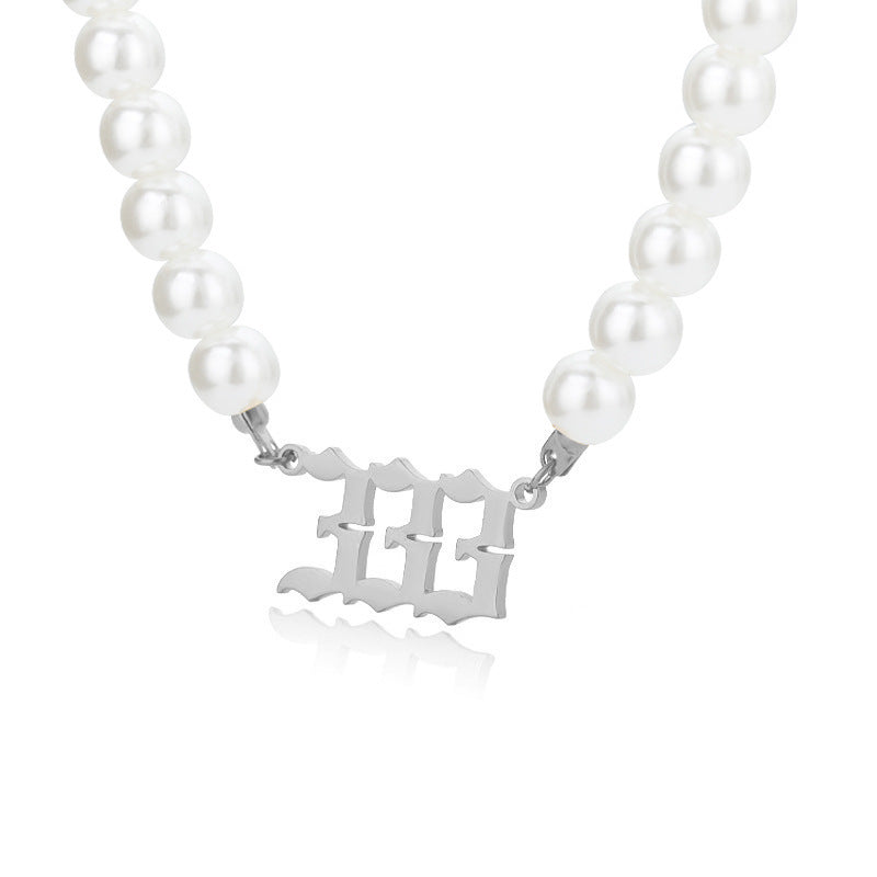 Affordable Luxury Stainless Steel Digital Pendant Necklace Simple