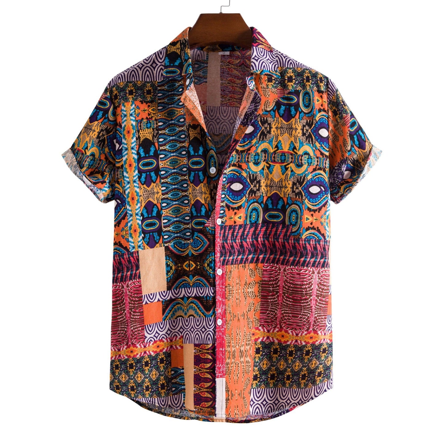 Summer New Plus Size Men's Casual Fashion Digital Printing Short Sleeve Shirt