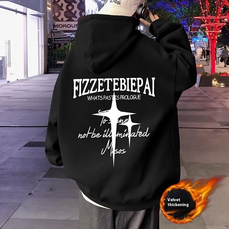 American High Street Print Heavy Hooded Loose