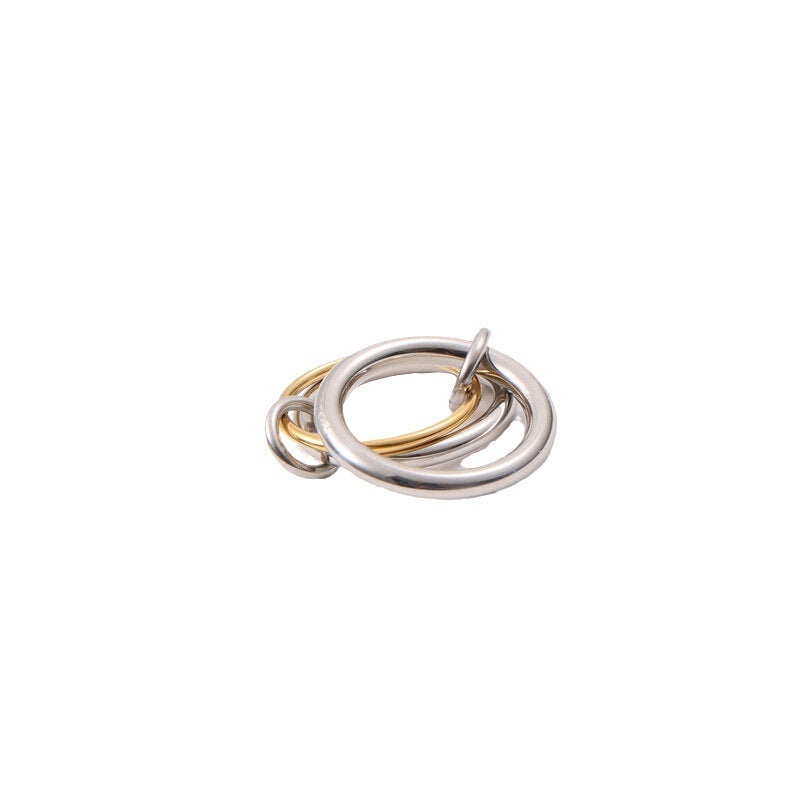 Titanium Steel Electroplated Three-ring Color Matching Ring