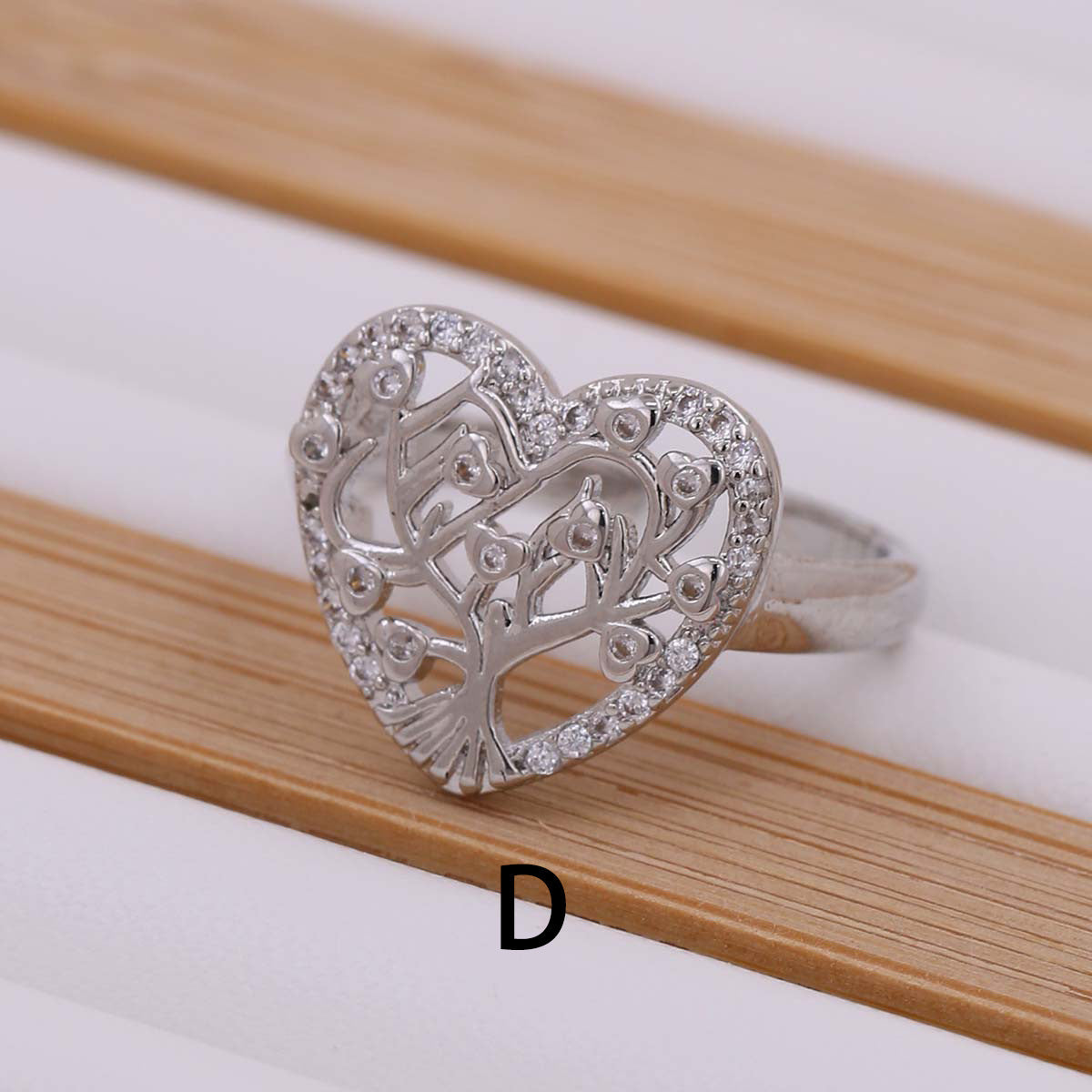 Tree Of Life Women's Ring Gold-plated Inlaid Zircon