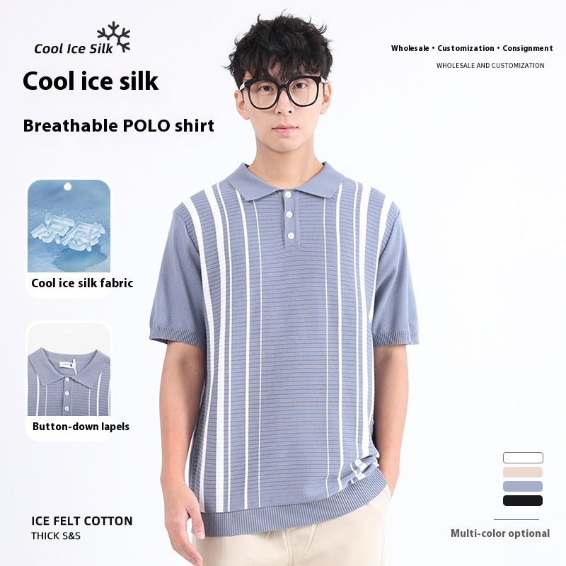 Ice Silk Short Sleeve High-grade Business Style