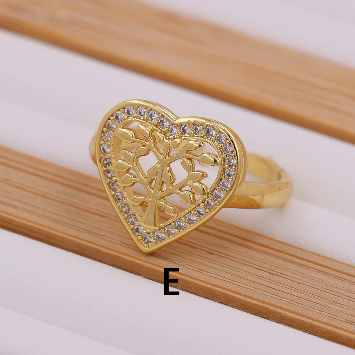 Tree Of Life Women's Ring Gold-plated Inlaid Zircon