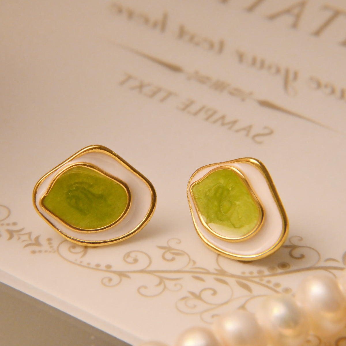 French High Sense Earrings Drop Oil Contrast Earrings