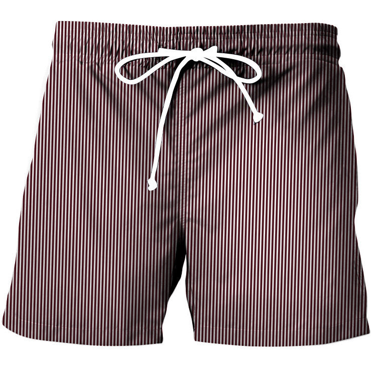 Men's Casual Shorts Retro Geometric Striped Pattern