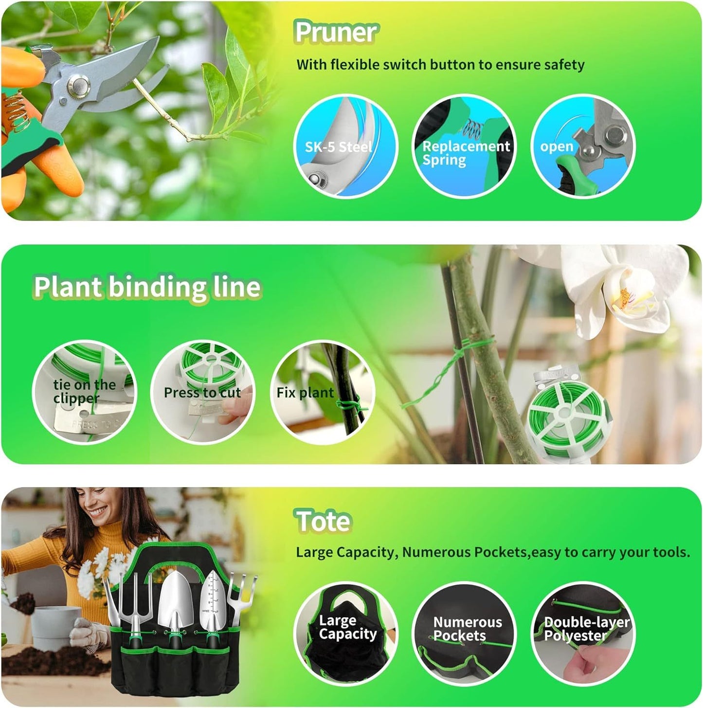 Heavy Duty Garden Tools 9-Piece Set â€?Perfect Gardening Gift for Men & Women