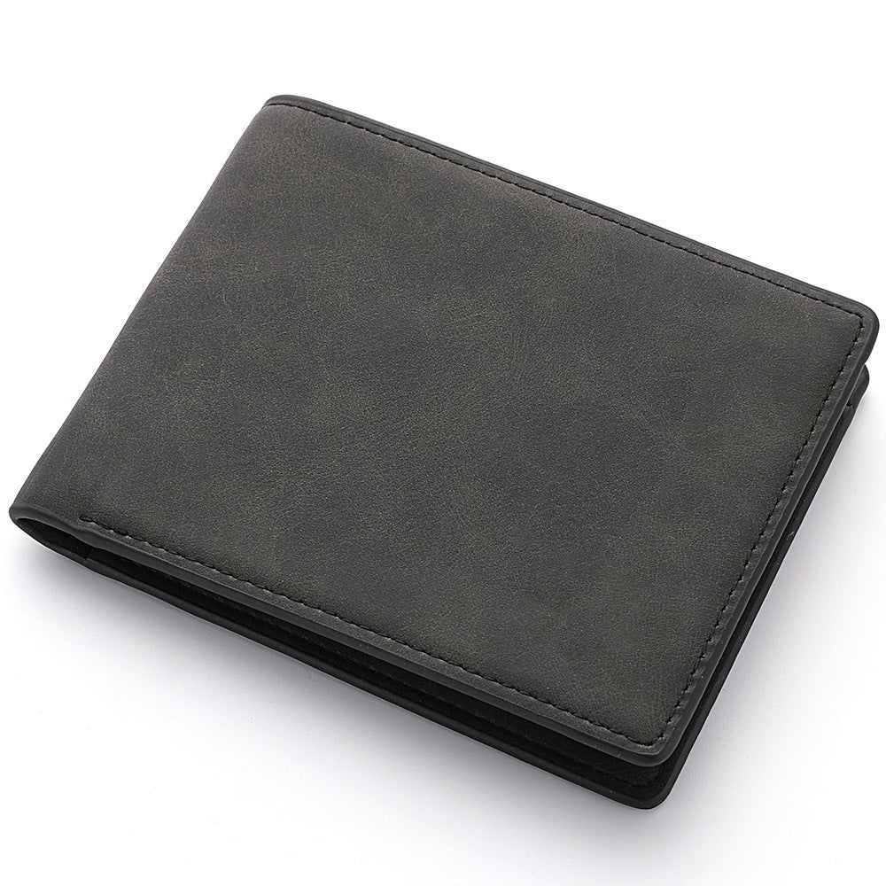Men's New Soft Leather Wallet Two Fold Korean Multiple Card Slots