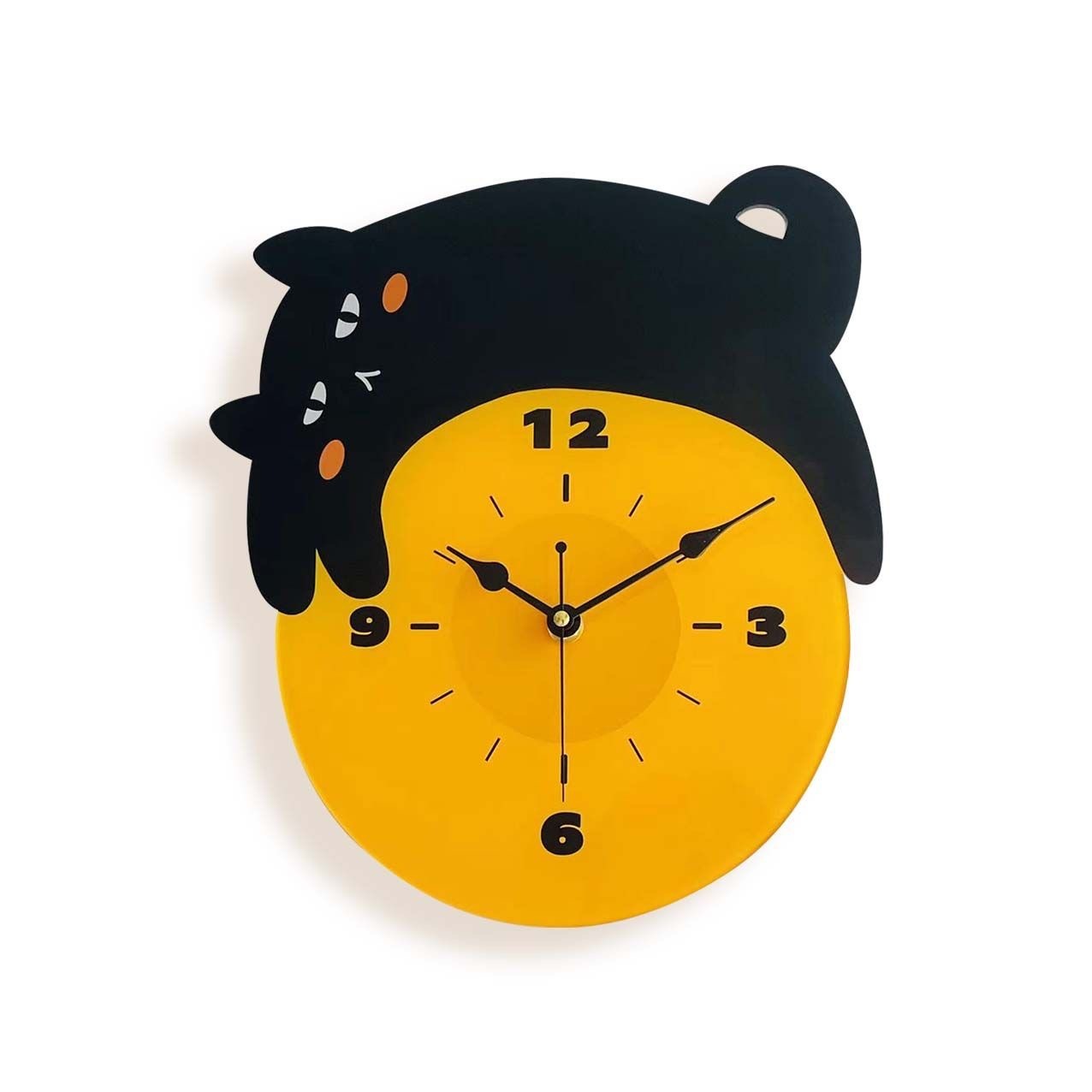 Cute Cartoon Kitten Noiseless Clock Living Room Bedroom Furnishing Decoration Acrylic