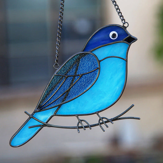 Stylish Window With Crane Bird Decor