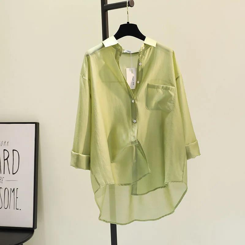 Tencel Cotton Sun Protection Shirt Long Sleeve Versatile Loose Top