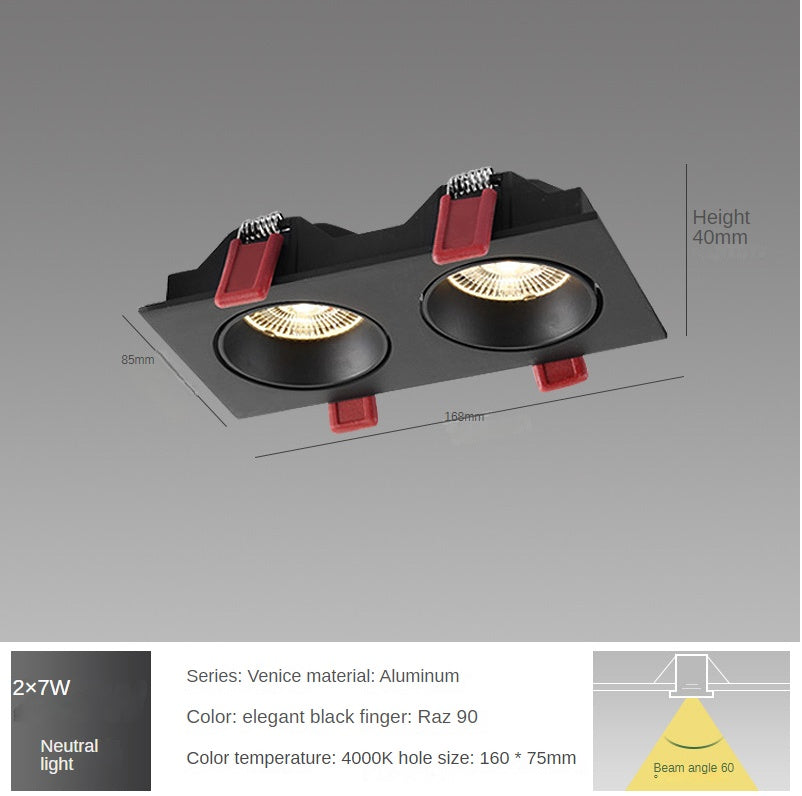 Spotlight Led Embedded Rectangular Living Room Without Main Light