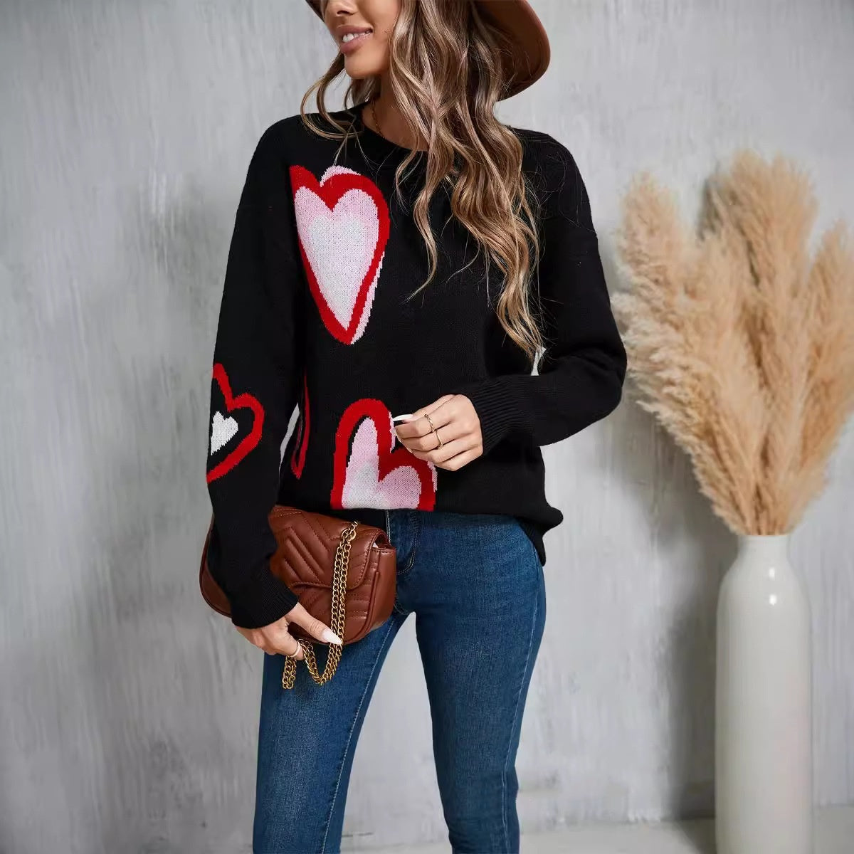 Women's Sweater Love Peach Plus Size