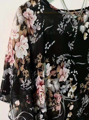 Fashion Round Neck Shirt With Half Sleeve Loose Women's Shirt