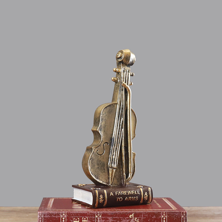 Retro Nostalgic Violin Musical Instrument Model Study Clothing Store Industrial Style Loft Window Decoration Ornaments