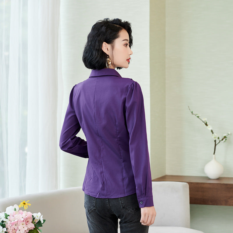 Women's Shirt Long Sleeve Casual Ruffles Business Shirt