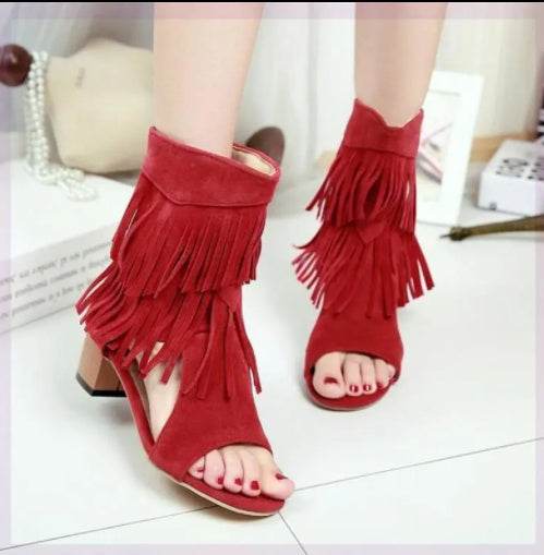 Summer Fish Mouth Hollow Boots Female