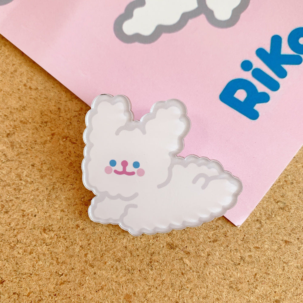 Small Brooch Cartoon Cute Rabbit Accessories Clothes Bag Pendant Badge Female