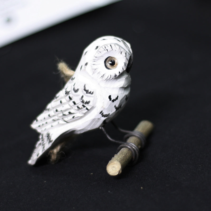 Pure Handmade Wood Carving Fat Bird Chirping