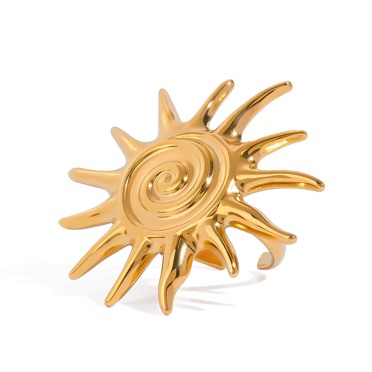 Stainless Steel Thread SUNFLOWER Adjustable Fashion Ring
