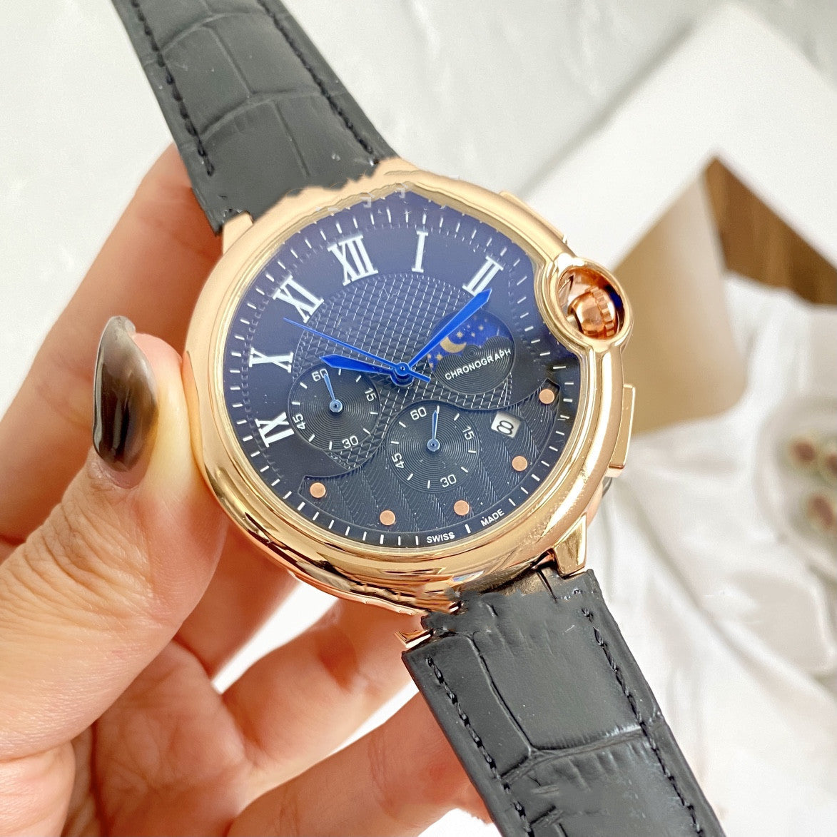 Fashion Casual Card Three-pin With Calendar Business Quartz Watch